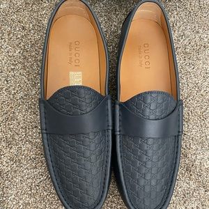 Blue Gucci Guccissima Loafers Size 9